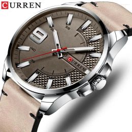 Wristwatches 2023 Top Brand Curren 8371 Business Watch Men Watches Men's Quartz Leather Wristwatch Luminous Hands Clock Male