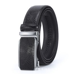 Belts Mens Business Style Belt Black Genuine Leather Strap Male Automatic Buckle For Men Top Quality JeansBelts