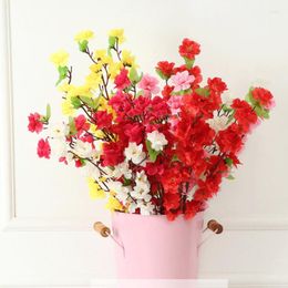 Decorative Flowers 3pcs/lot 63cm Artificial Peach Blossom Branch Silk Flower Tree Wedding Party Home Decoration Shop Window Display Props