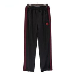 European and American Streets Men's Pants Embroidered Butterfly Pants Breasted Casual Pants Japanese Trend Side Striped Webbed Sweatpants