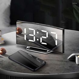 Wristwatches Curved Screen Led Mirror A Larm Clock Home Furnishings Electronic Watch Digital Desk Bedroom Decoration Desktop Car