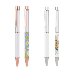 Sublimation Ballpoint Pens Blank Heat Transfer White Zinc Alloy Material Customized Pen School Office Supplies SN4112
