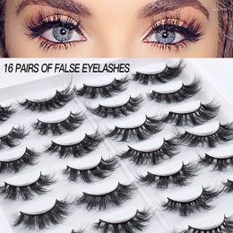 False Eyelashes Cross-border Products 16 Pairs Of Hand-made Natural High Imitation Mink Wholesale By Manufacture