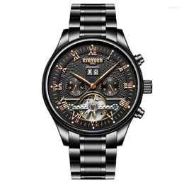 Wristwatches KINYUED Multi-function Hollowed-out Tourbillon Fully Automatic Men's Mechanical Watch Is Exquisite And Luxurious