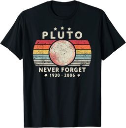 Mens TShirts Men Summer ops ees ee Male Never Forget Pluto Retro Style Funny Space Science 230324