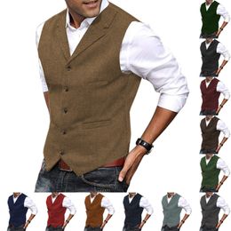 Mens Vests Casual Mens Brown Vest Silver Slim Fit V Neck Tuxedos School Party Green Waistcoat For Wedding Banquet Nightclub 230323
