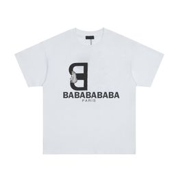 Wave T-shirt Balencaigalies B Men's Balencigalies Cotton Classic Designer Lock Double Luxury T Shirt T-shirt Women's Summer Fashion Premium w1