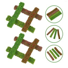 Decorative Flowers 8 Pcs Shrub Strips Model Trains Flower Tufts Miniature Wood Tree Turf Abs Strip