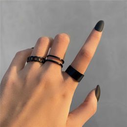 Band Rings 2022 Trend Punk Gothic Rock Hip Hop Rings Set For Women Fashion Girl Knuckles Joint Accessories Vintage Open Adjustable Jewellery AA230323