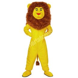 Adult size Yellow lion Animal Mascot Costumes Animated theme Cartoon mascot Character Halloween Carnival party Costume