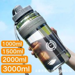 water bottle New Sport Water Bottle BPA Free Sport Drinking Water Bottle with Straw 1L 2L Plastic Water Drinking Bottle for Water P230324