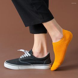 Men's Socks Men's Casual Fashion Solid Colour Sock Slippers Silicone Non-slip Man Male Low Cut Ankle Boat Summer Mens Invisible No Show