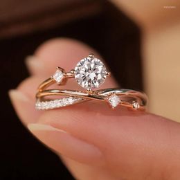 Wedding Rings CAOSHI Stylish Female Bands With Fashion Design Chic Shinning Accessories For Engagement Dazzling Zirconia Jewellery Gift