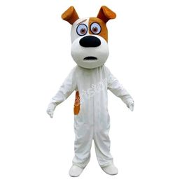 Adult size White dog Mascot Costumes Animated theme Cartoon mascot Character Halloween Carnival party Costume