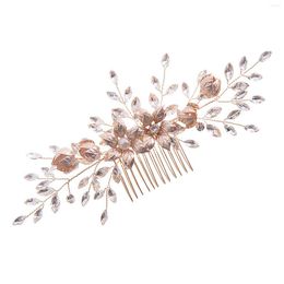 Headpieces Bride Hair Side Comb Clips Tiara Dazzling Wheat Ears Accessories With Chopstick For Birthday Stage Party Show Dress Up
