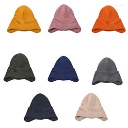 Beanies U90E Men Winter Hat Cuff Beanie Daily Warm Soft Knit Skullies Knitted Hats Solid Colour