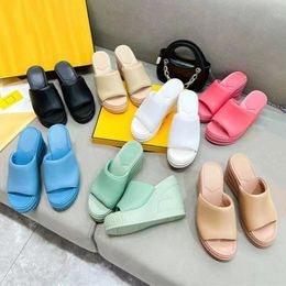 High Heel Slippers Women's Genuine Leather Sexy the Lazy Open Toe Mules Summer Walk Holiday Casual Beach 35-42 Size