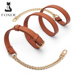 Bag Parts Accessories FOXER Brand Shoulder Bags Strap Messenger Bags Strap Leather Belt Bag Strap Shoulder Bag Chain Strap Suitable for Crossbody Bags 230324