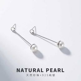 Charm S925 sterling silver eardrops natural freshwater pearl simplicity European and American female stud earrings Jewellery Z0323