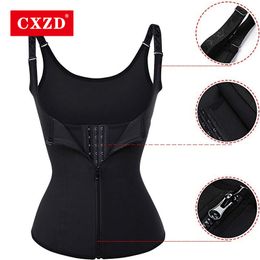 Women's Shapers CXZD Plus Size S-4XL Body Shapers Vest Waist Trainer Slimming Vest Shapewear Weight Loss Waist Shaper Corset 230324