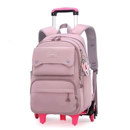 School Bags waterproof Trolley Children School Bags with Wheel Trolley Backpacks Luggage kids backpack Mochila Escolar Back bags Schoolbag 230324