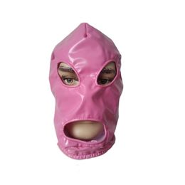 Costume Accessories Halloween pink Masks Cosplay Costumes PVC Faux Leather Mask open eyes and mouth Adult unisex Zentai Costumes Party Accessories