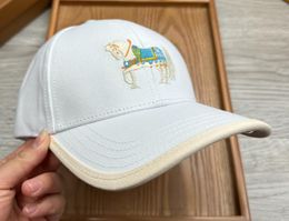 European and American Horse Embroidery Pattern Letter Baseball Cap Women's Casual All-Matching Sun Hat Korean Style Hard Top Peak Caps