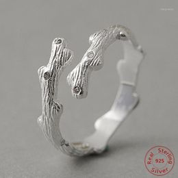 Band Rings 925 Sterling-silver-jewelry Tree Branches Charm Ring For Women Fashion Open Engagement Female Wholesale Jewellery