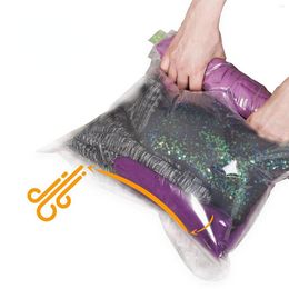 Storage Bags 1pcs No Need Pump Vacuum Convenient Air Compressed Bag For Clothes Transparent Organiser