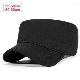 Berets Retro Military Hat For Men Flat Top Cadet Army Cap Women Solid Cotton Dailywear Visor Big Size Outdoor Sun Unisex Wholesale