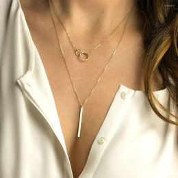 Pendant Necklaces Chain Necklace For Women 316L Stainless Steel Gold Plated Long Link Collares Tassel Extended 2023