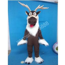 Adult size Xmas Deer Mascot Costumes Animated theme Cartoon mascot Character Halloween Carnival party Costume
