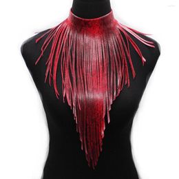 Choker D&D High Street Leather Tassel Necklaces For Women Fashion Luxury Long Necklace Multicolor Chains Dress