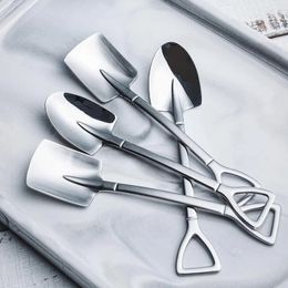 Shovel Spoon Stainless Steel Tea Spoon Creative Coffee Spoon Ice Cream Dessert Spoon Tableware Tableware Set