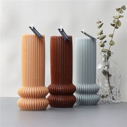 Cylindrical Thick Rack Spire Candle Mold DIY Geometric Shaped