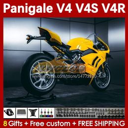 Stock Yellow Motorcycle Fairings For DUCATI Street Fighter Panigale V 4 V4 S R V4S V4R 18-22 Bodywork 41No.7 V4-S V4-R 18 19 20 V-4S V-4R 2018 2019 2020 Injection Mold Body