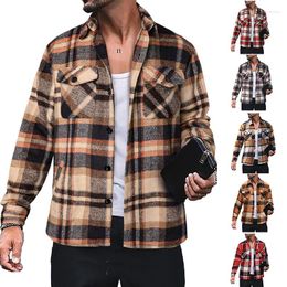 Men's Dress Shirts SMVP Breathable Stylish Autumn Casual Men Plaid Coat Anti-fade Male Shirt Dual Pockets For Office