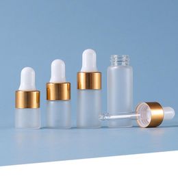 Frosted Sample Packaging 1ml 2ml 3ml 5ml Essential Oil Liquid Reagent Pipette Dropper Bottles For Cosmetics