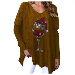 Women's T Shirts Women Western Blouses Fashion Loose V Neck Blouse Long Sleeve Casual Pullover Tops For Leggings 3x Workout