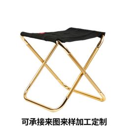 Camp Furniture New camping barbecue Damaza aluminum alloy fishing stool folding cloth stool portable folding stool J230324