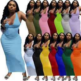 Tasarımcılar 3xl Kadın Maksi Elbiseler Seksi Kolsuz U Yağlı Bodycon Dress Club Etek Elastik Sıska Artı Beden Kadın Giysileri