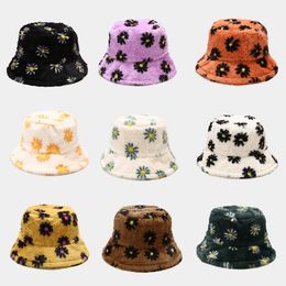 Winter Faux Fur Fluffy Bucket Hats Women Outdoor Warm Sun Hat Soft Fisherman Cap Lady Fashion Panama HCS261