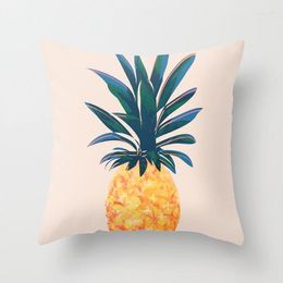 Pillow Green Leaf Case Pineapple Cover Seaside Landscape Pink Flower Home Decoration Car Throw Pillows Seat