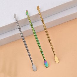 Latest Colourful Portable Stainless Steel Smoking Dry Herb Tobacco Straw Spoon Straw Shovel Dabber Scoop Innovative Design Snuff Snorter Sniffer Cigarette Holder