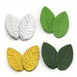 4 Colour Green Leaves Artificial Flower For Wedding Decoration Garland Rose Leaf Foliage Decorative Craft Fake Flowers