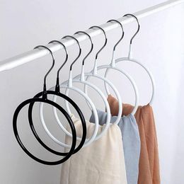 50pcs Storage Rack Metal Silk Scarf Hanger Round Ring Organizer Toroidal Circle Garment Belt Tie Towel Clothes Shelf Holder SN6857