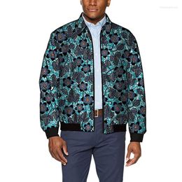 Men's Jackets Business Style Men's Lapel Jacket Print Male Short Flying Coats Retro Pattern Casual Africa Clothing