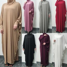 Ethnic Clothing Ramadan Muslim Prayer Hijab Dress Garment Jilbab Women Hooded Abaya Full Cover Niqab Islam Dubai Modest Robe 230324