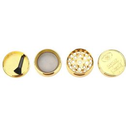 Smoking Accessories Metal Grinder CHROMIUM CRUSHER with 4 Layers of Gold Coin Pattern 40mm Manual Smoke Grinders Smoke Shop Bong E0324