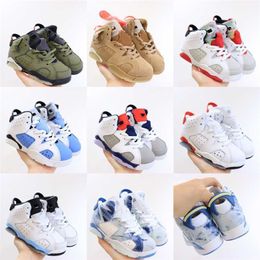 Jumpman 6 Kids Baketball Shoes air jorden 6s sports sneakers University Blue Carmine White Black Infrared Golden Big Boys Girls Children Toddler TrainerPPHV